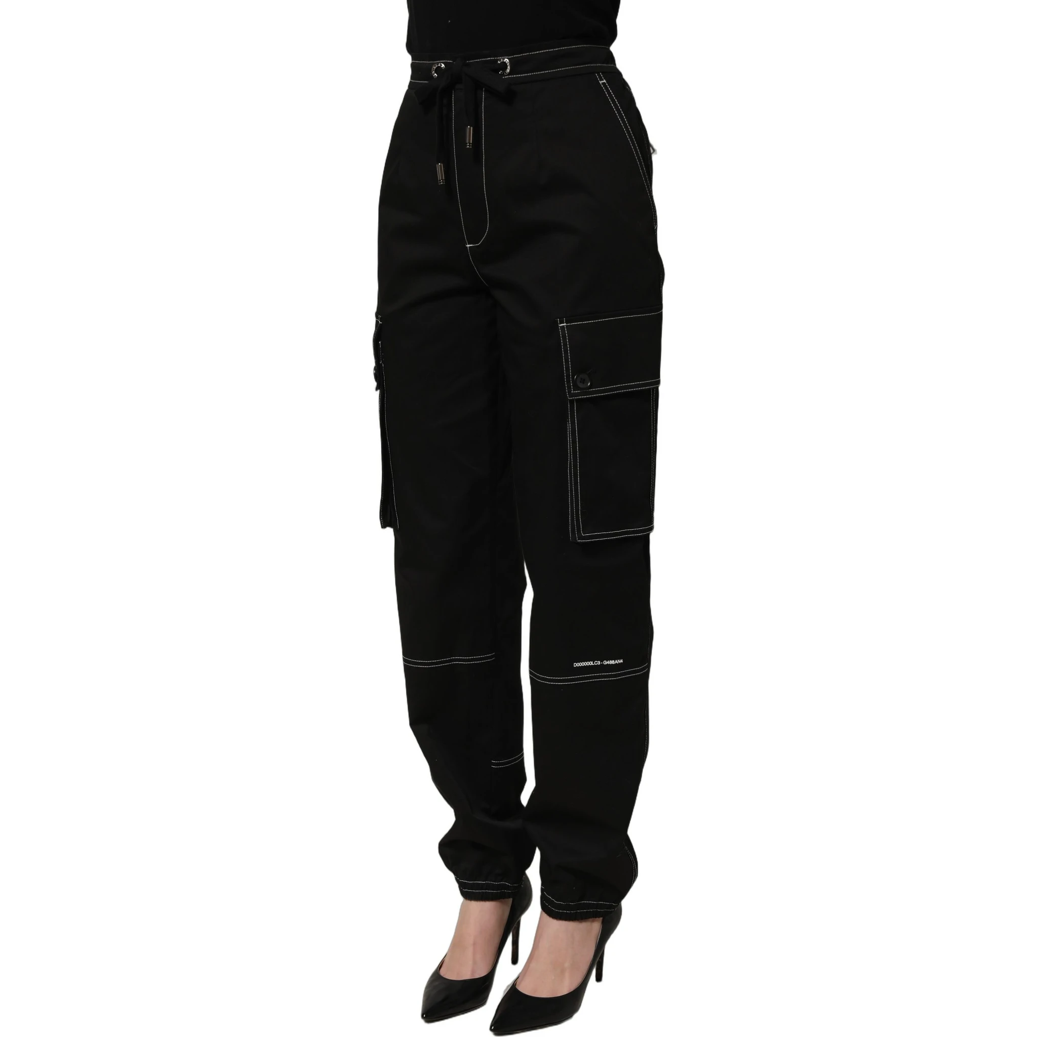 Black Vibe Cargo High Waist Straight Pants