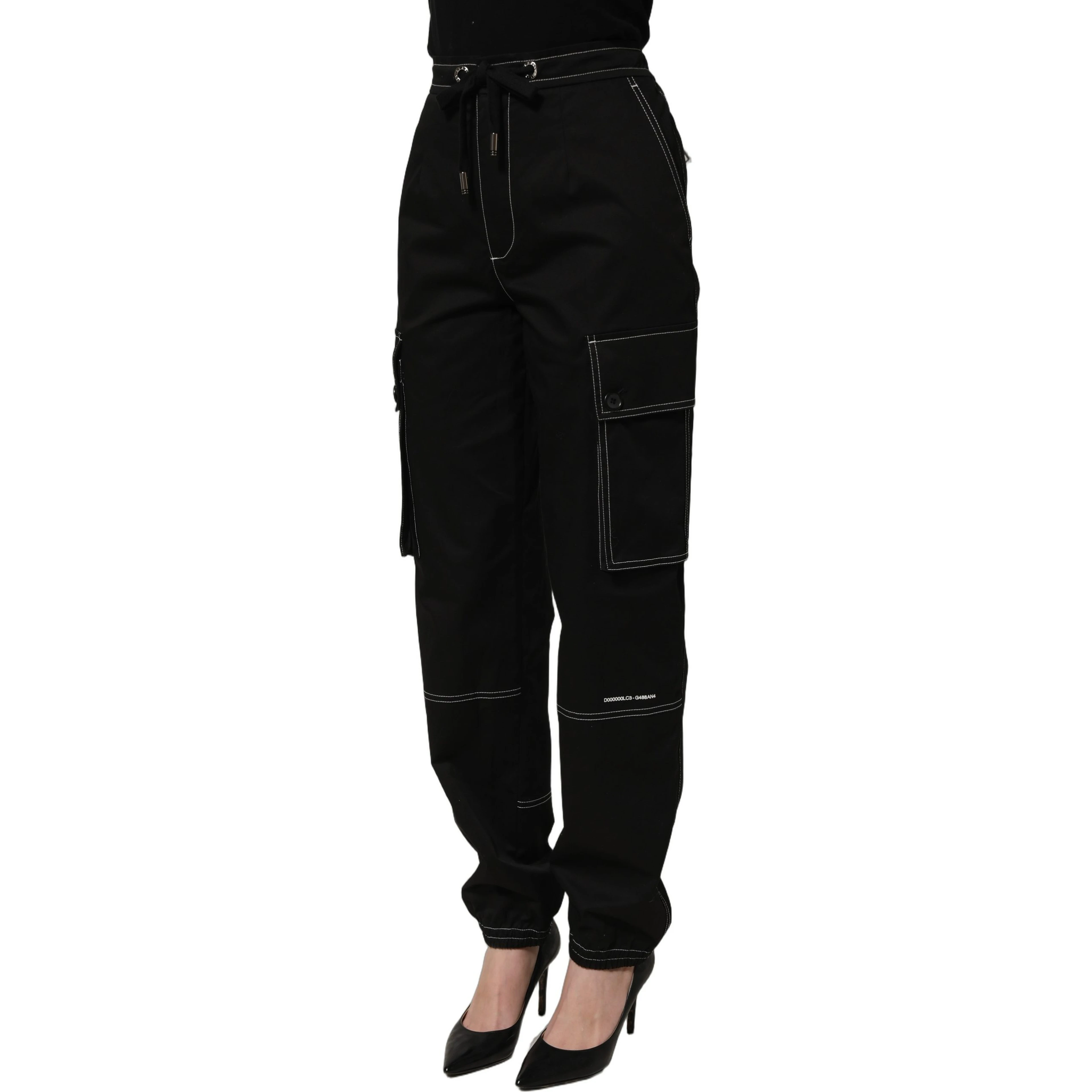 Black Vibe Cargo High Waist Straight Pants