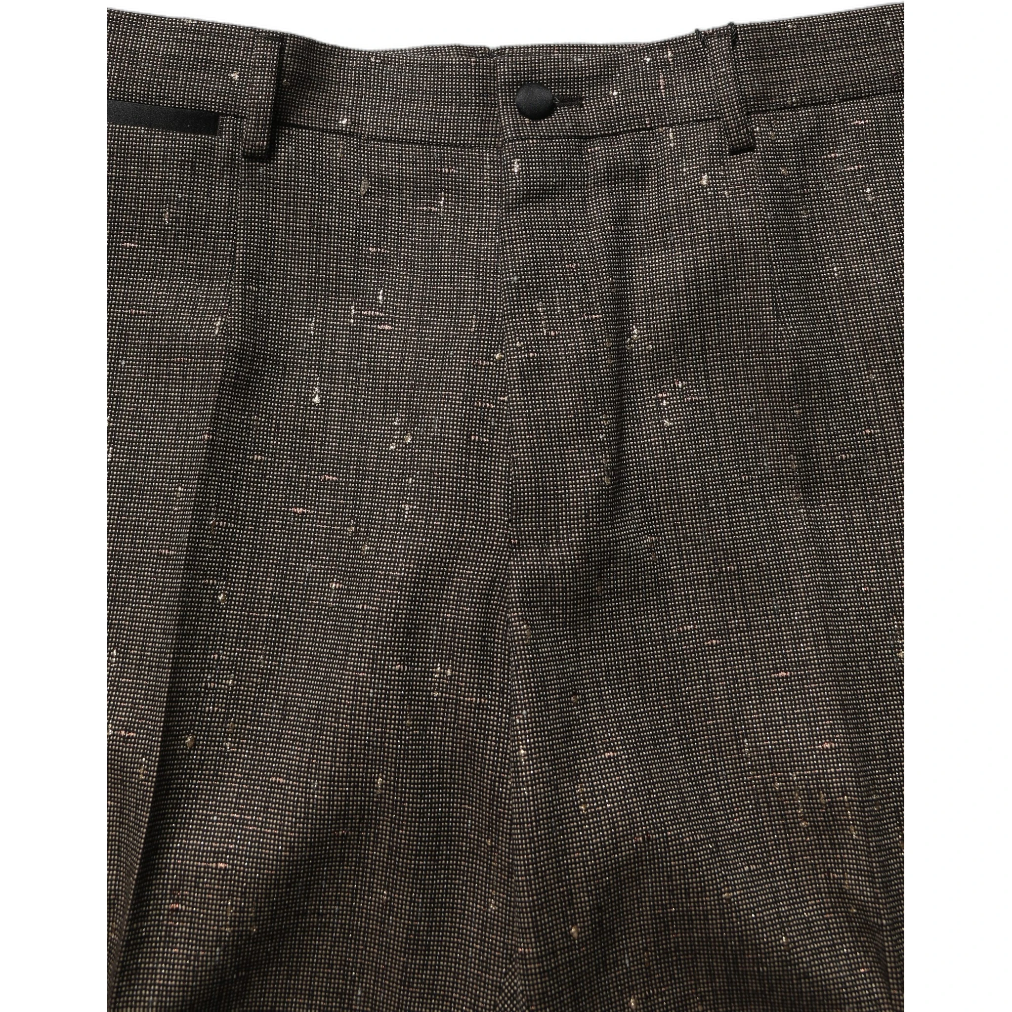 Dark Brown HighWaist Tapered Trouser Pants