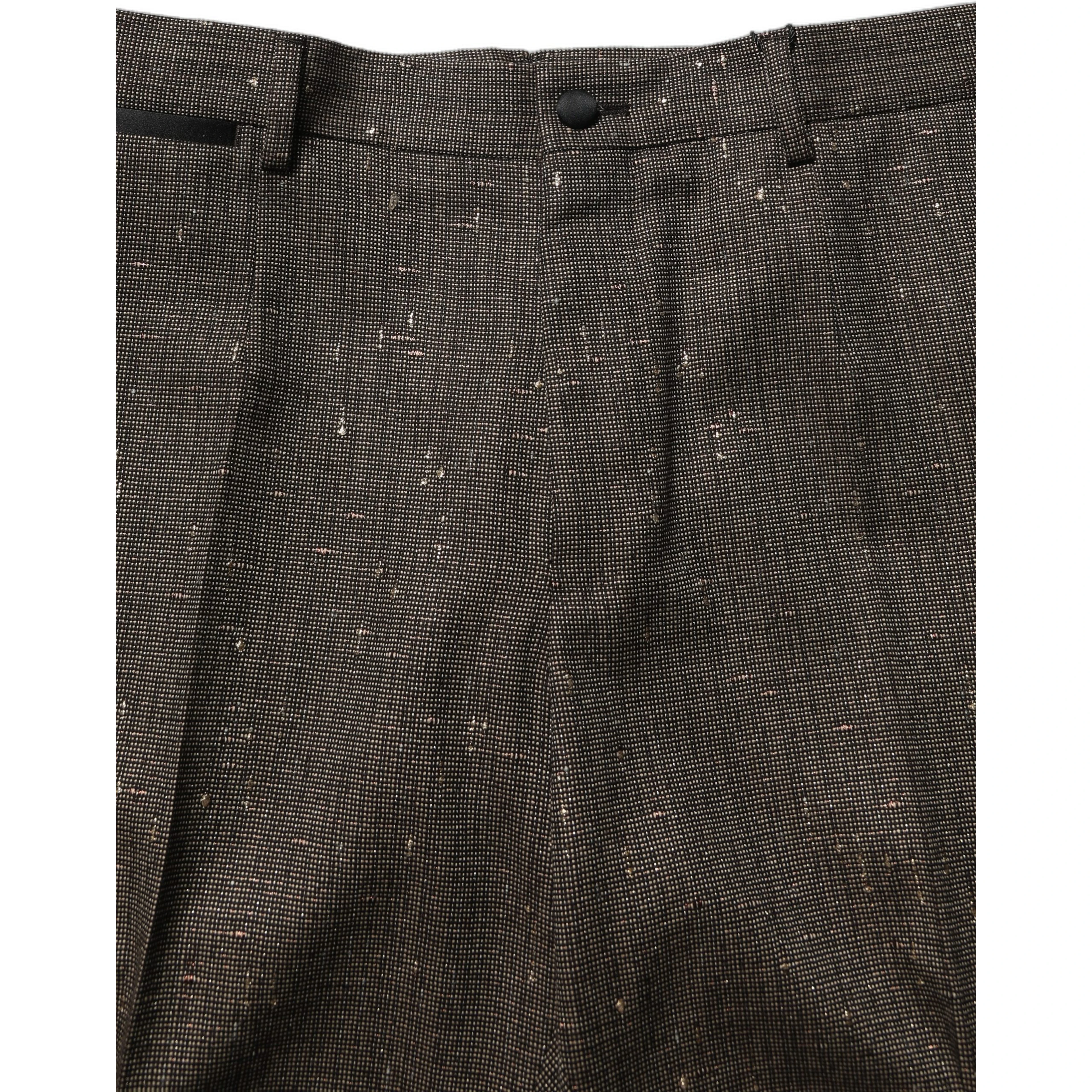 Dark Brown HighWaist Tapered Trouser Pants