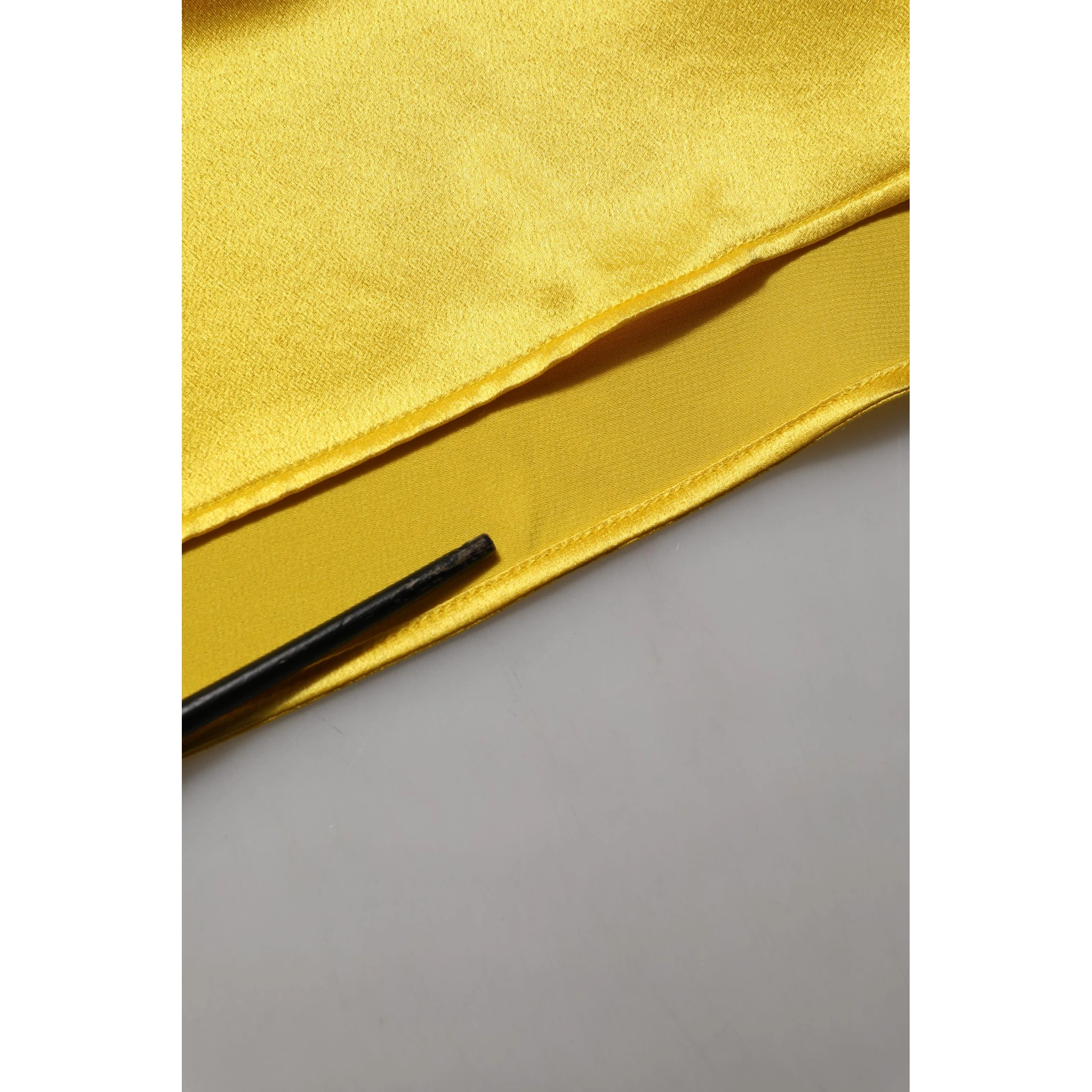 Yellow Silk Collared Button Down Maxi Dress
