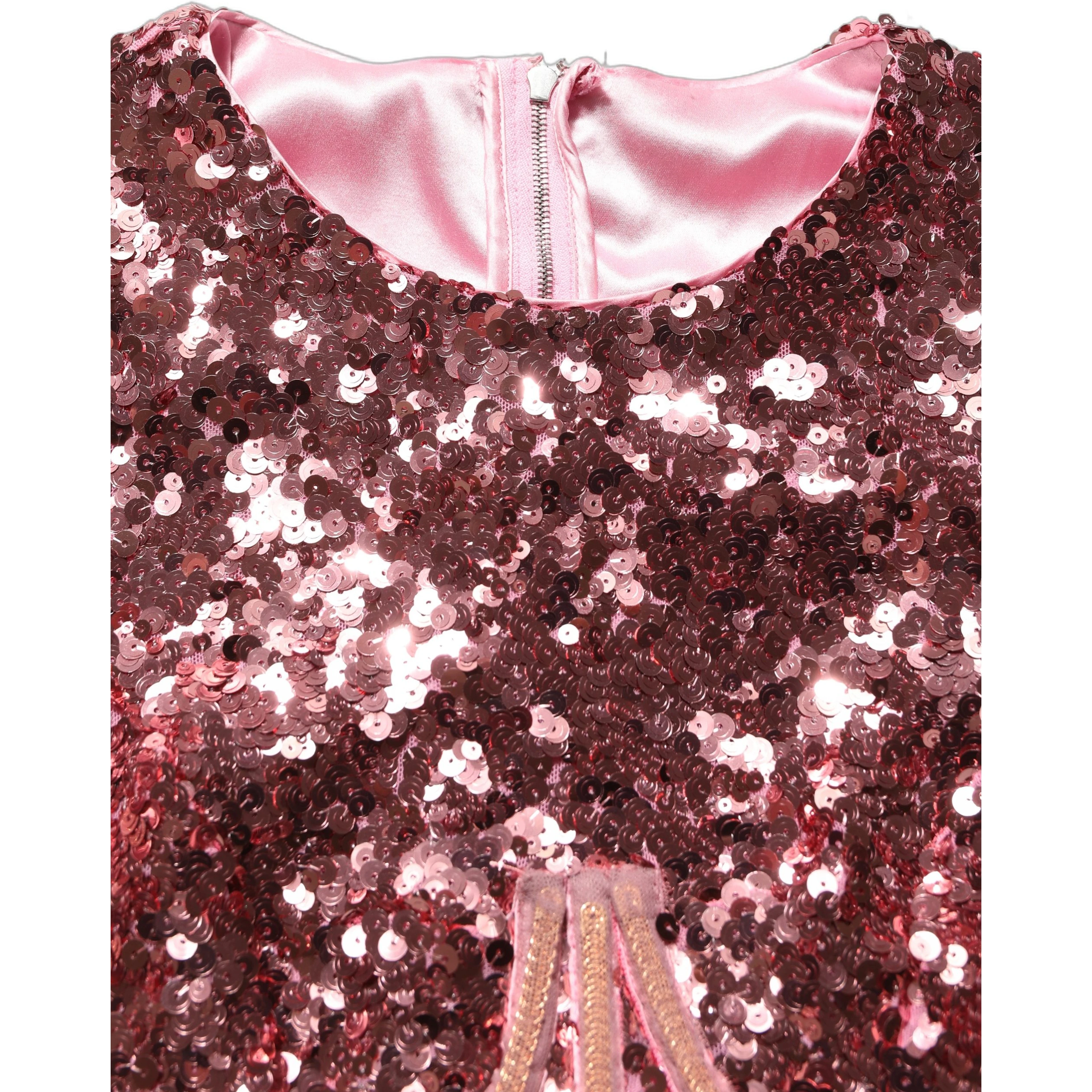 Pink Long Sequined Corset Detailing Gown Dress