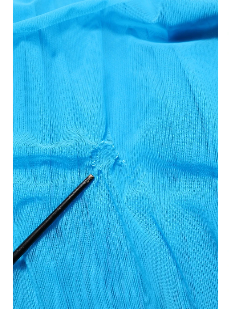 Blue Nylon Pleated Chiffon CutOut Gown Dress