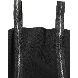 Black Sleeveless Front Zipper Midi Dress