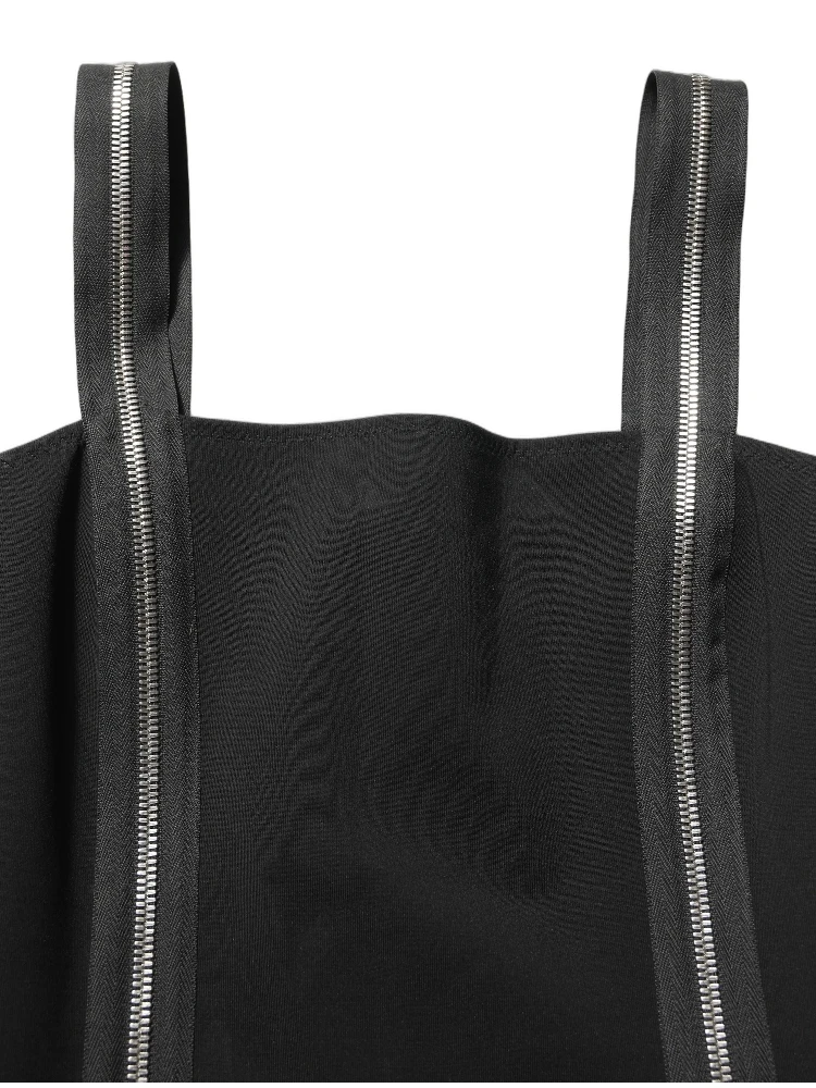 Black Sleeveless Front Zipper Midi Dress alternative
