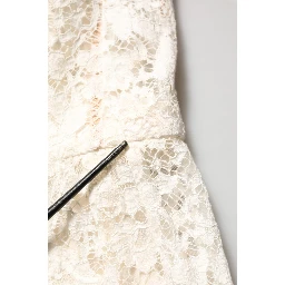 White Lace Viscose Sheath Long Gown Dress