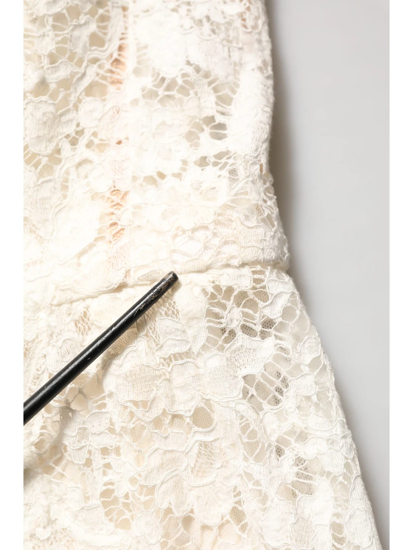 White Lace Viscose Sheath Long Gown Dress
