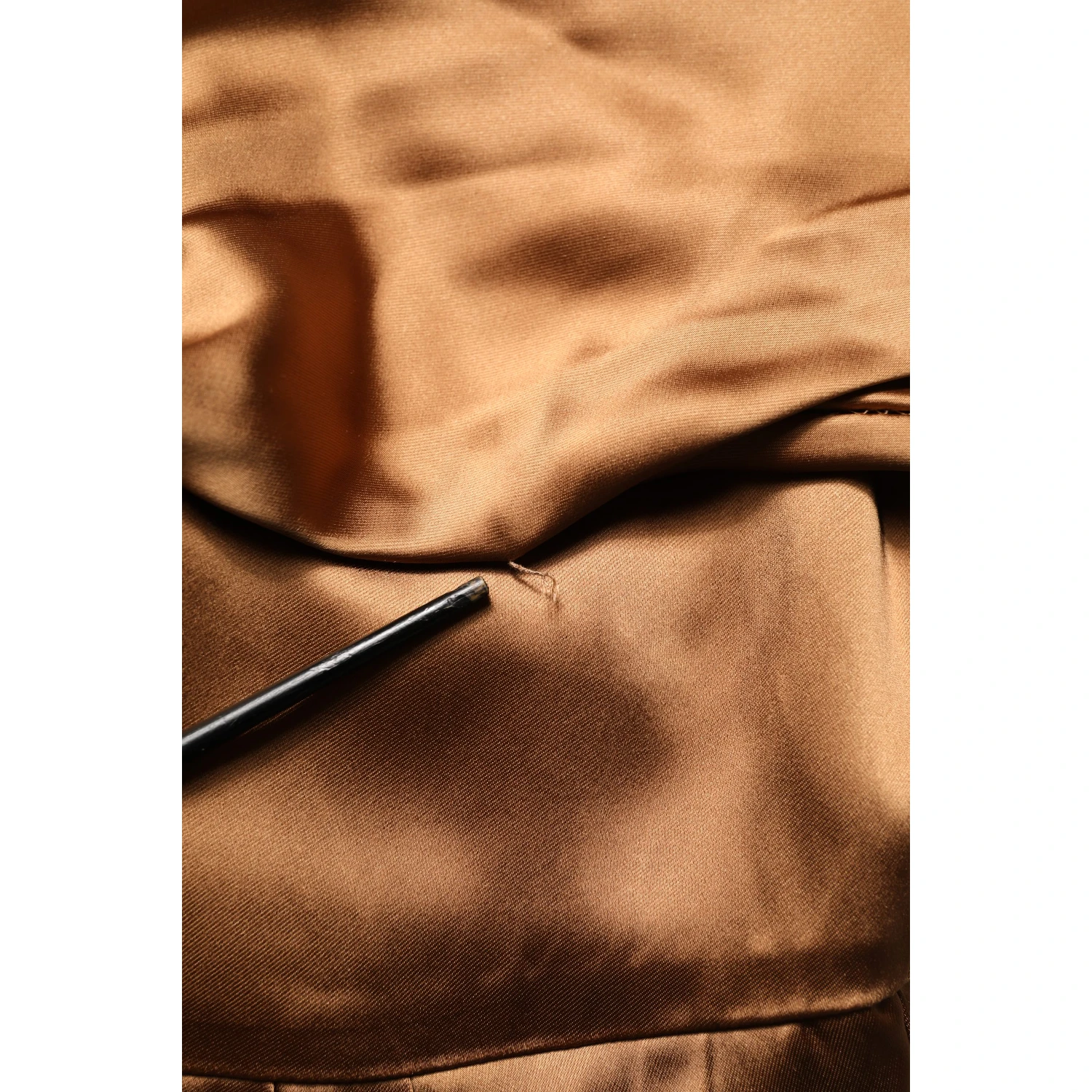 Brown Satin Acetate Wrap Sheath Mini Belted Dress