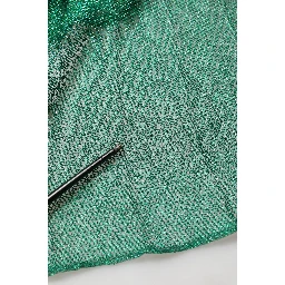 Metallic Green Sleeveless Plissé Gown Dress