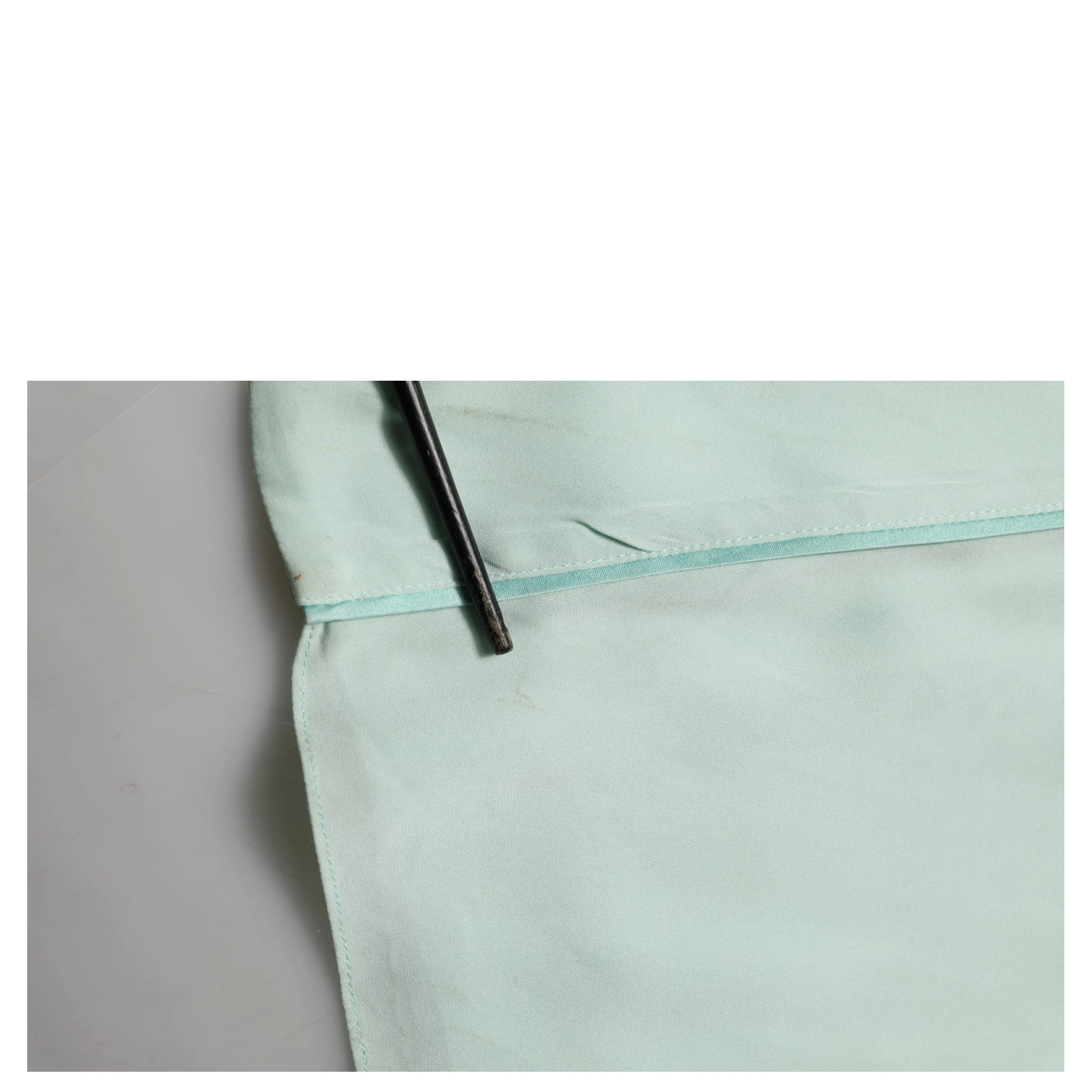 Mint Green Silk Lace Trim Abaya Maxi Dress