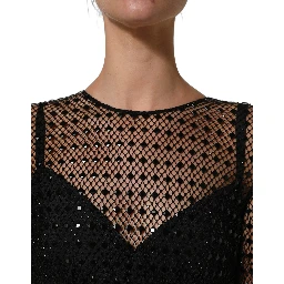 Black Rhinestones Embellished Gown Dress