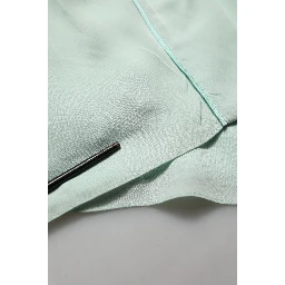 Mint Green Silk Lace Trim Abaya Maxi Dress