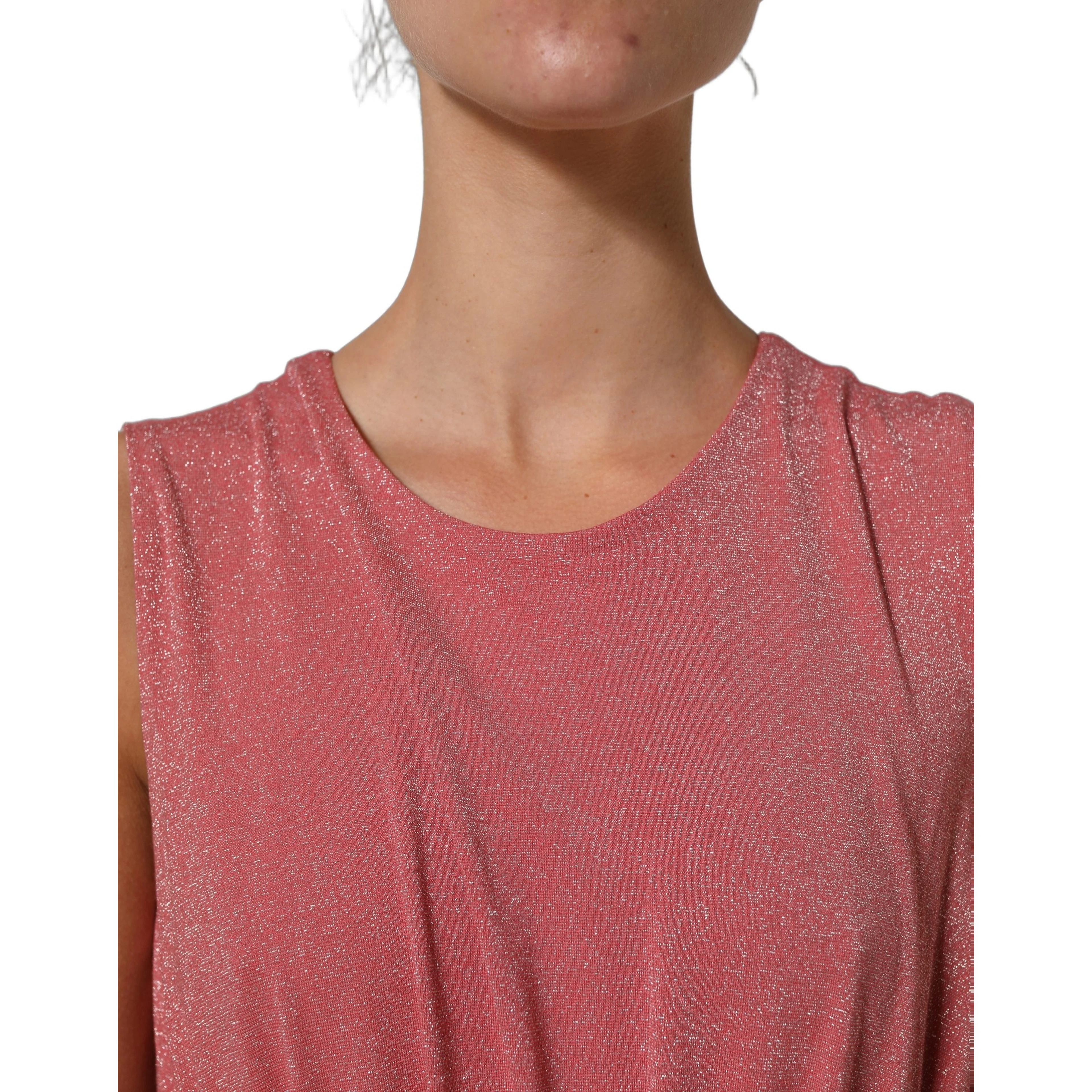 Coral Pink Pleated Sleeveless Max Dress