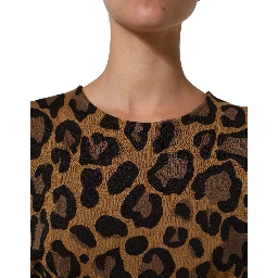 Brown LeopardPrint Flared A-line Mini Dress