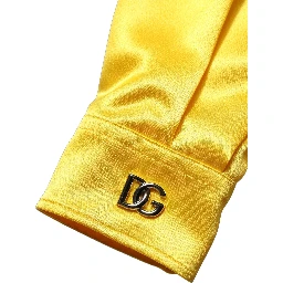 Yellow Silk Collared Button Down Maxi Dress