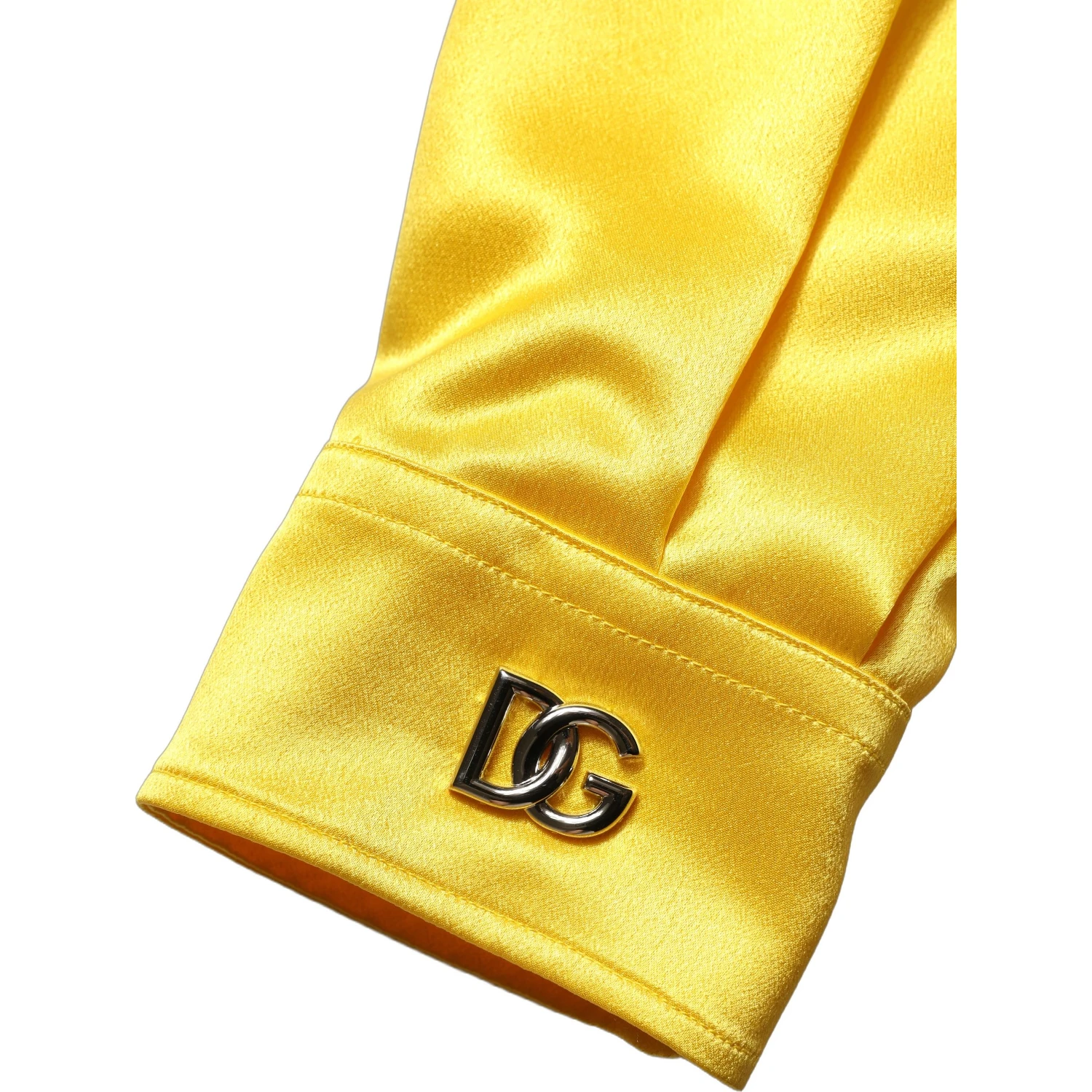 Yellow Silk Collared Button Down Maxi Dress
