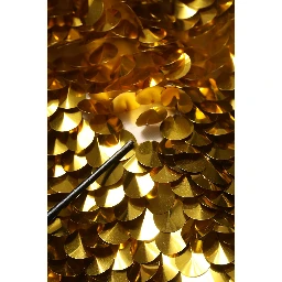 Gold Sequin Embellished Sleeveless Gown Dress