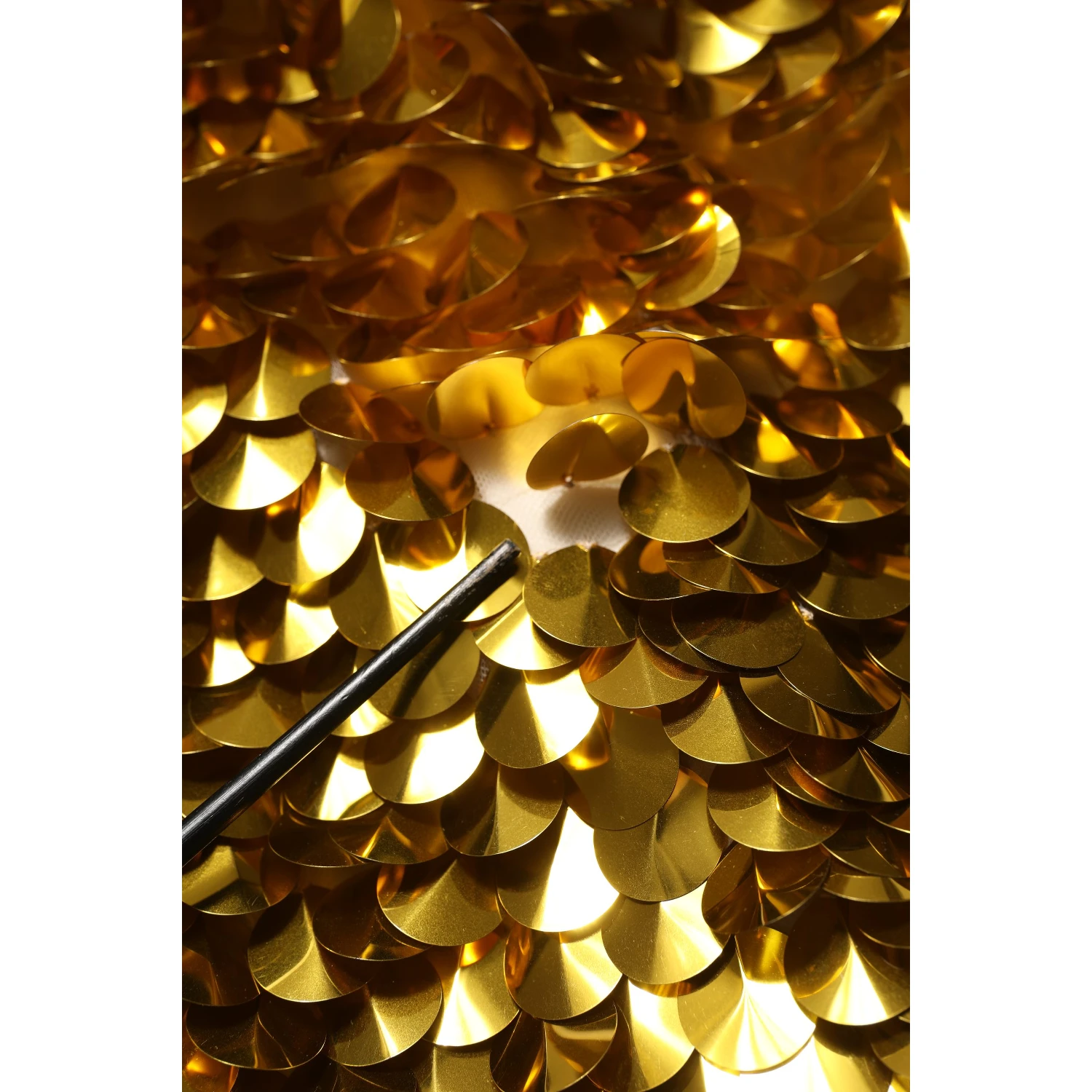 Gold Sequin Embellished Sleeveless Gown Dress