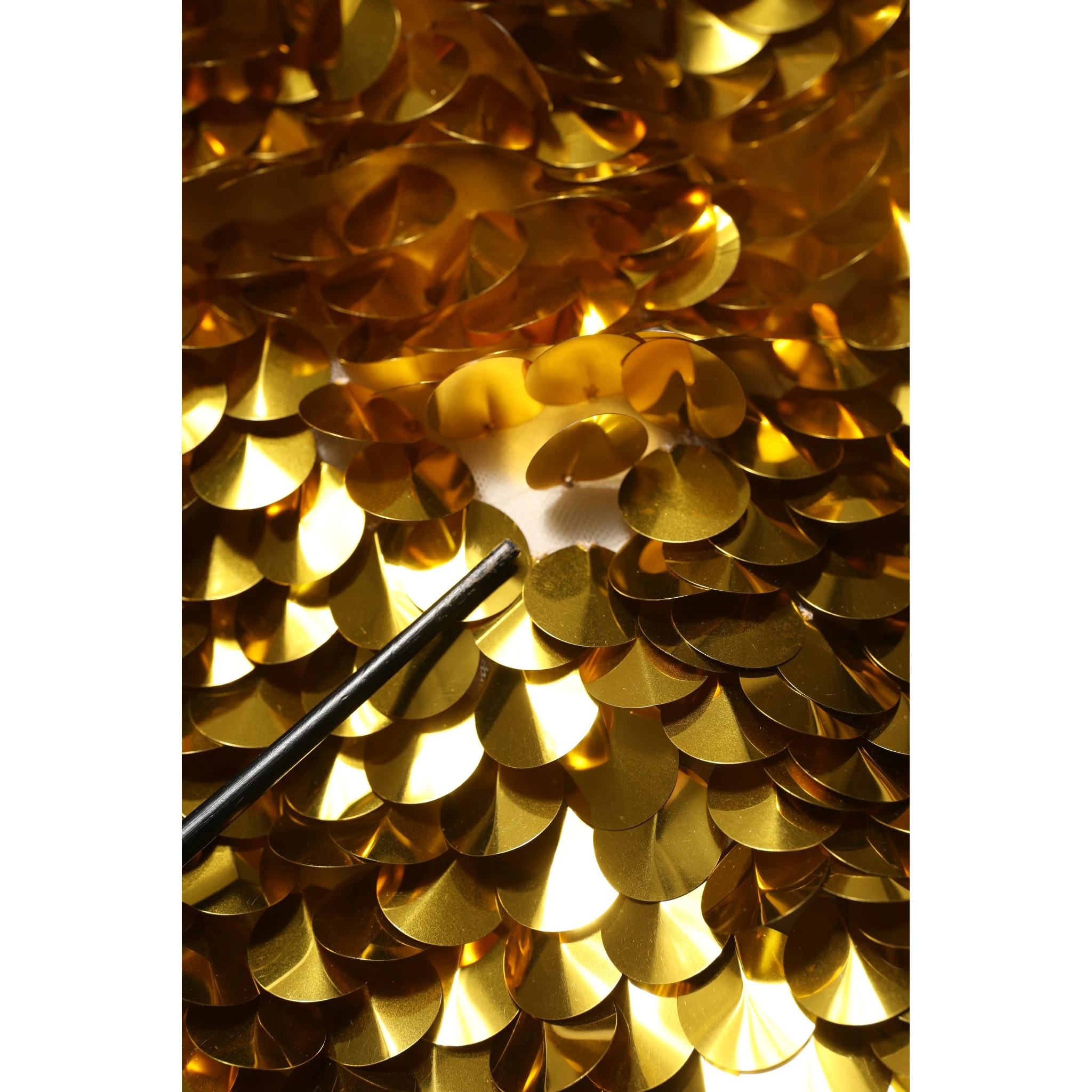 Gold Sequin Embellished Sleeveless Gown Dress