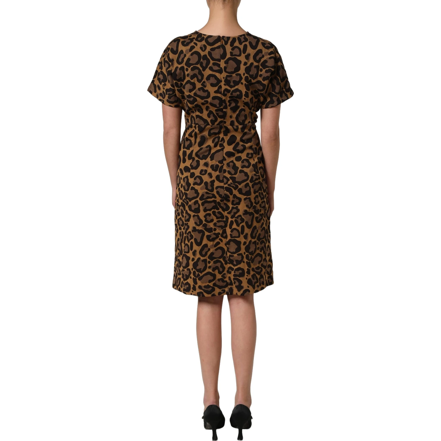 Brown LeopardPrint Flared A-line Mini Dress
