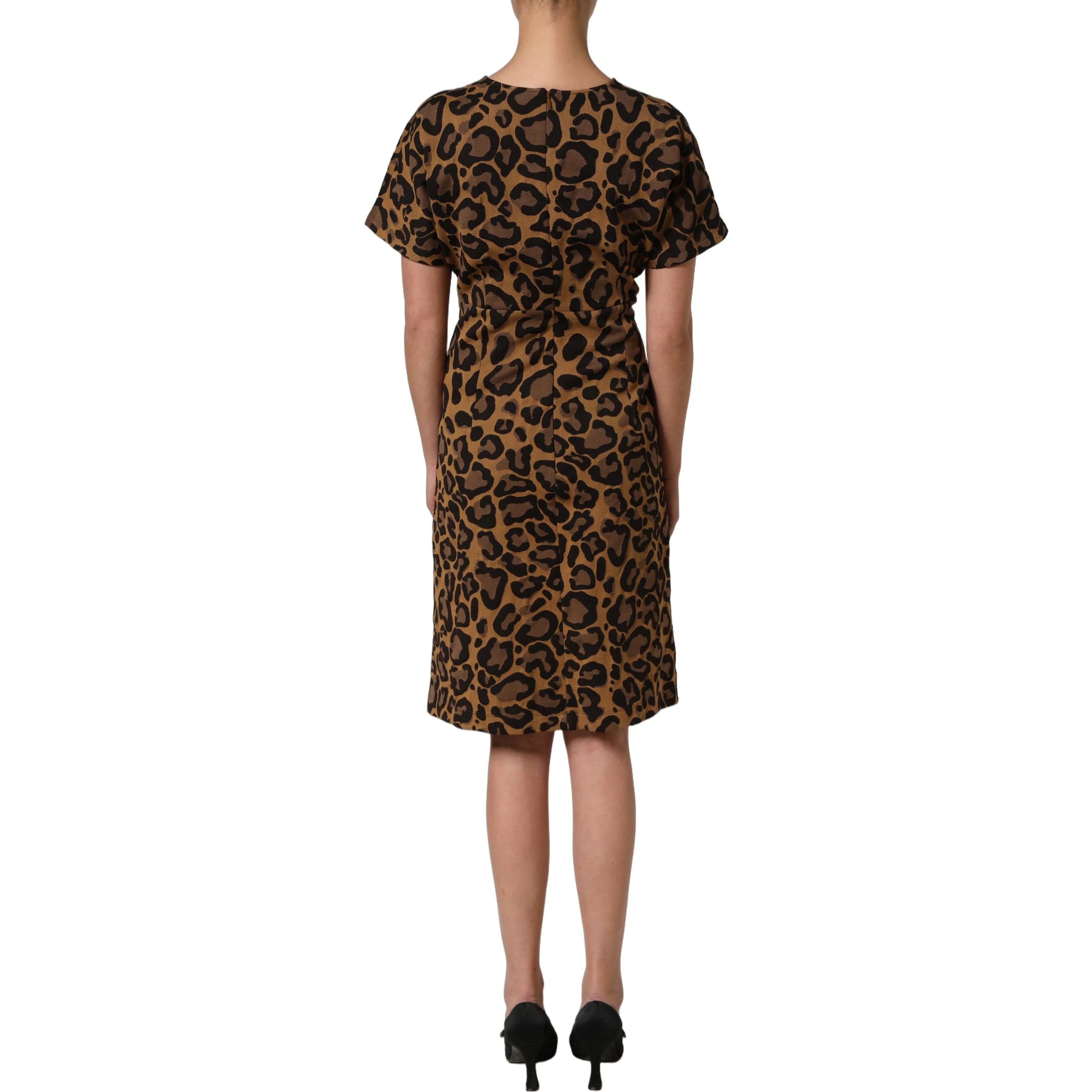 Brown LeopardPrint Flared A-line Mini Dress