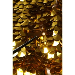 Gold Sequin Embellished Sleeveless Gown Dress