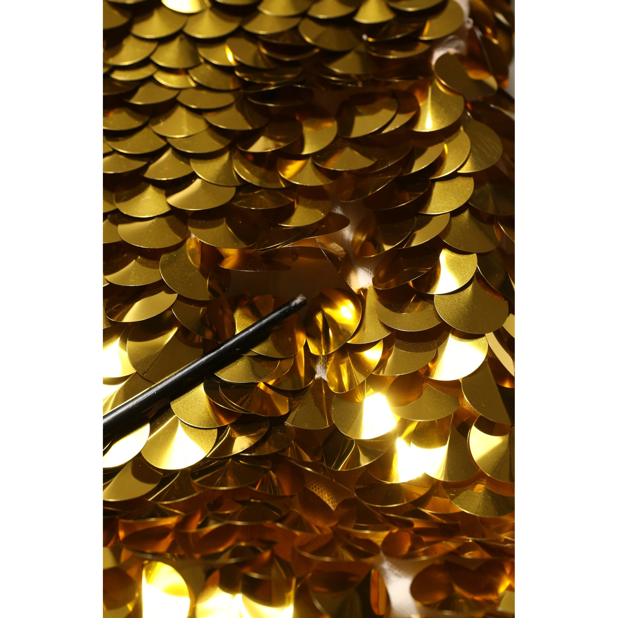 Gold Sequin Embellished Sleeveless Gown Dress