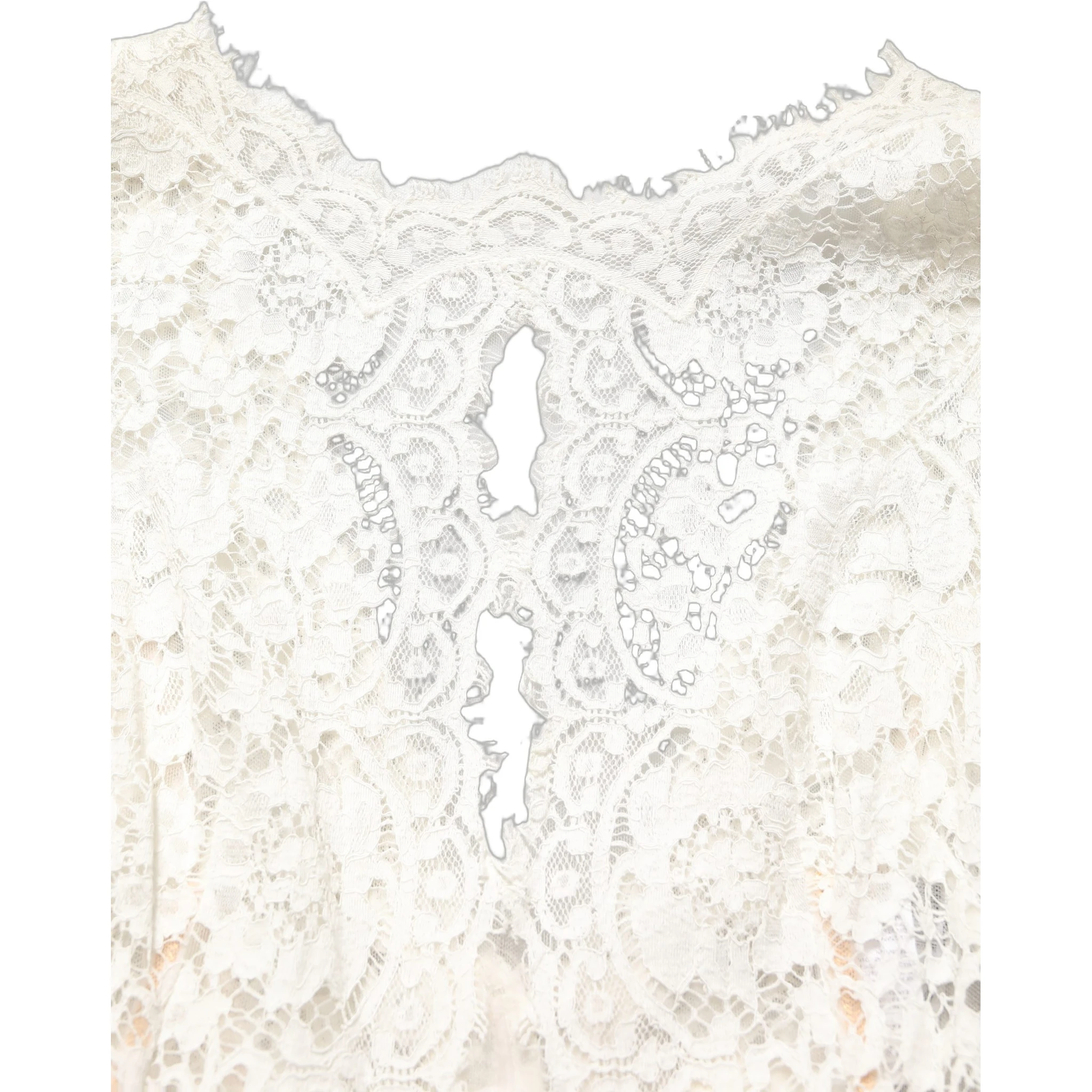 White Lace Viscose Sheath Long Gown Dress