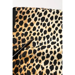 Brown Leopard Print Silk Sheath Midi Dress
