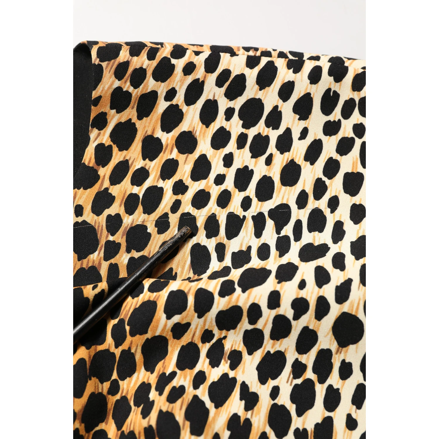 Brown Leopard Print Silk Sheath Midi Dress