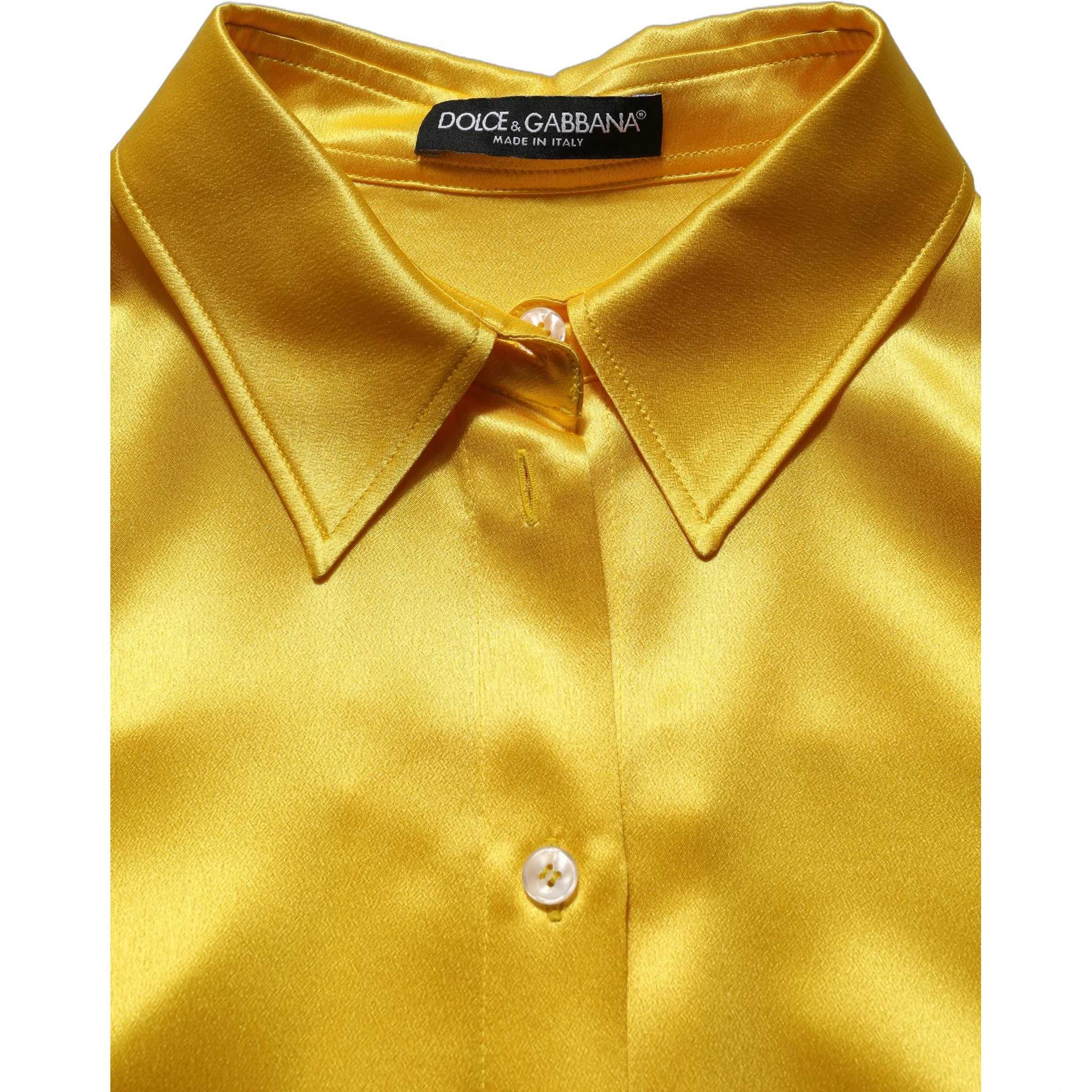 Yellow Silk Collared Button Down Maxi Dress