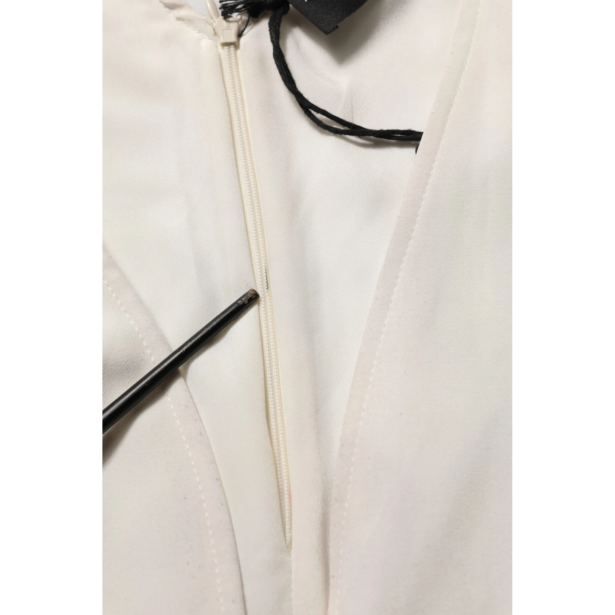 White Black Plunging Neck Sleeveless Bodysuit Dress