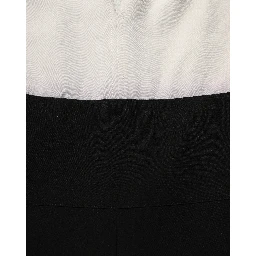 White Black Plunging Neck Sleeveless Bodysuit Dress