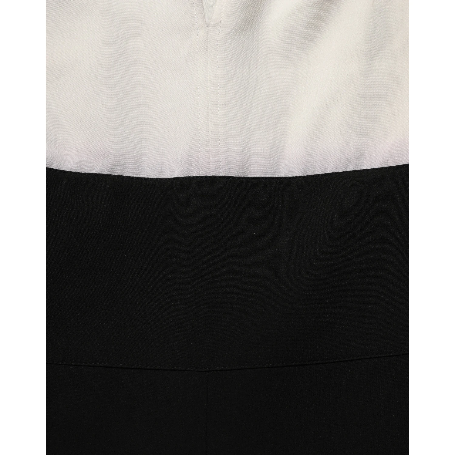 White Black Plunging Neck Sleeveless Bodysuit Dress