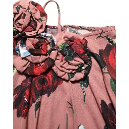 Dusty Pink Silk Floral Strapless Maxi Dress