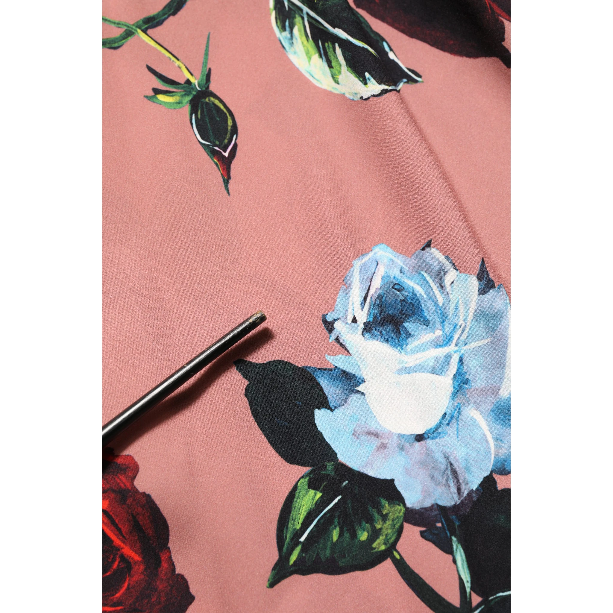 Dusty Pink Silk Floral Strapless Maxi Dress