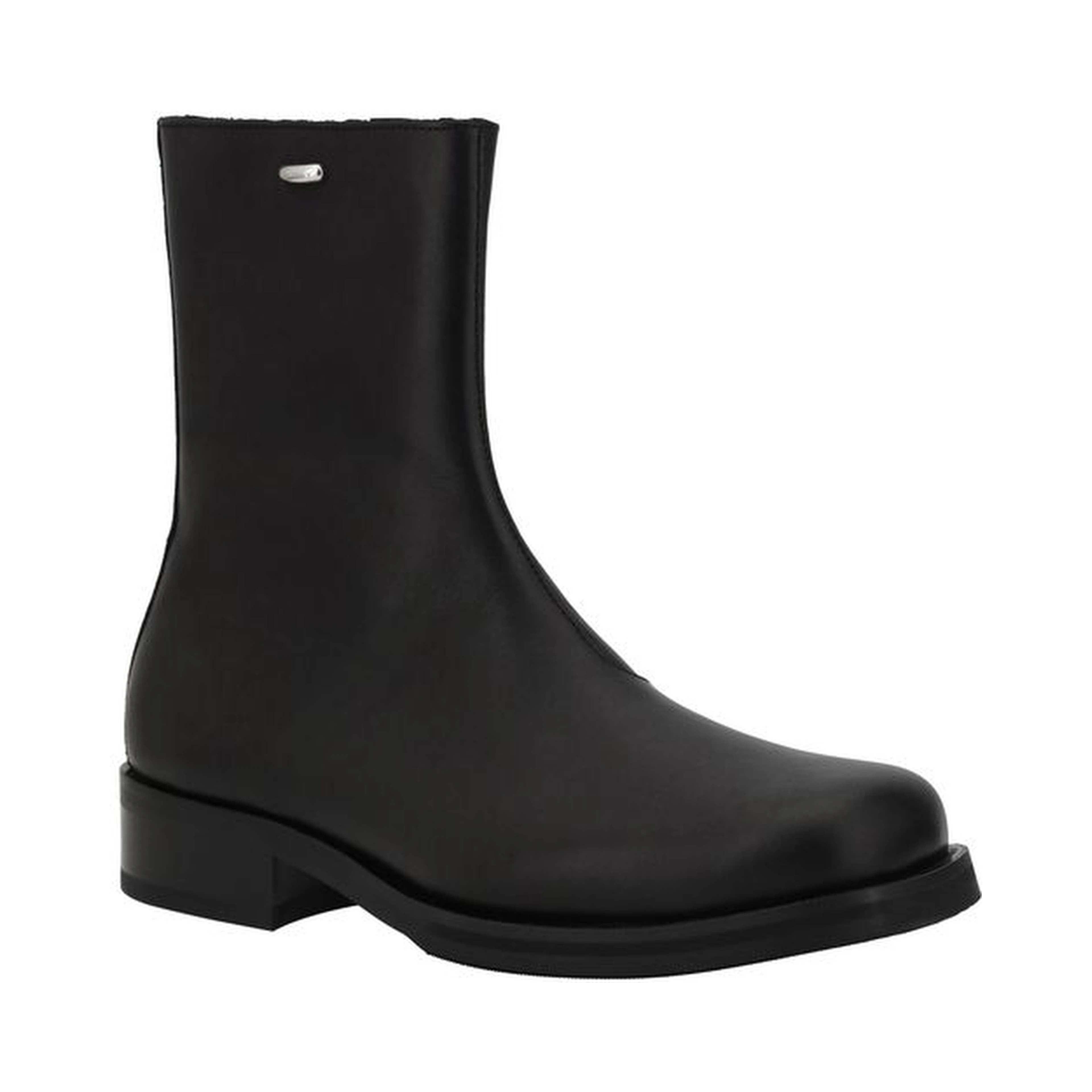 Black Calf Leather Bos Taurus Ankle Boots