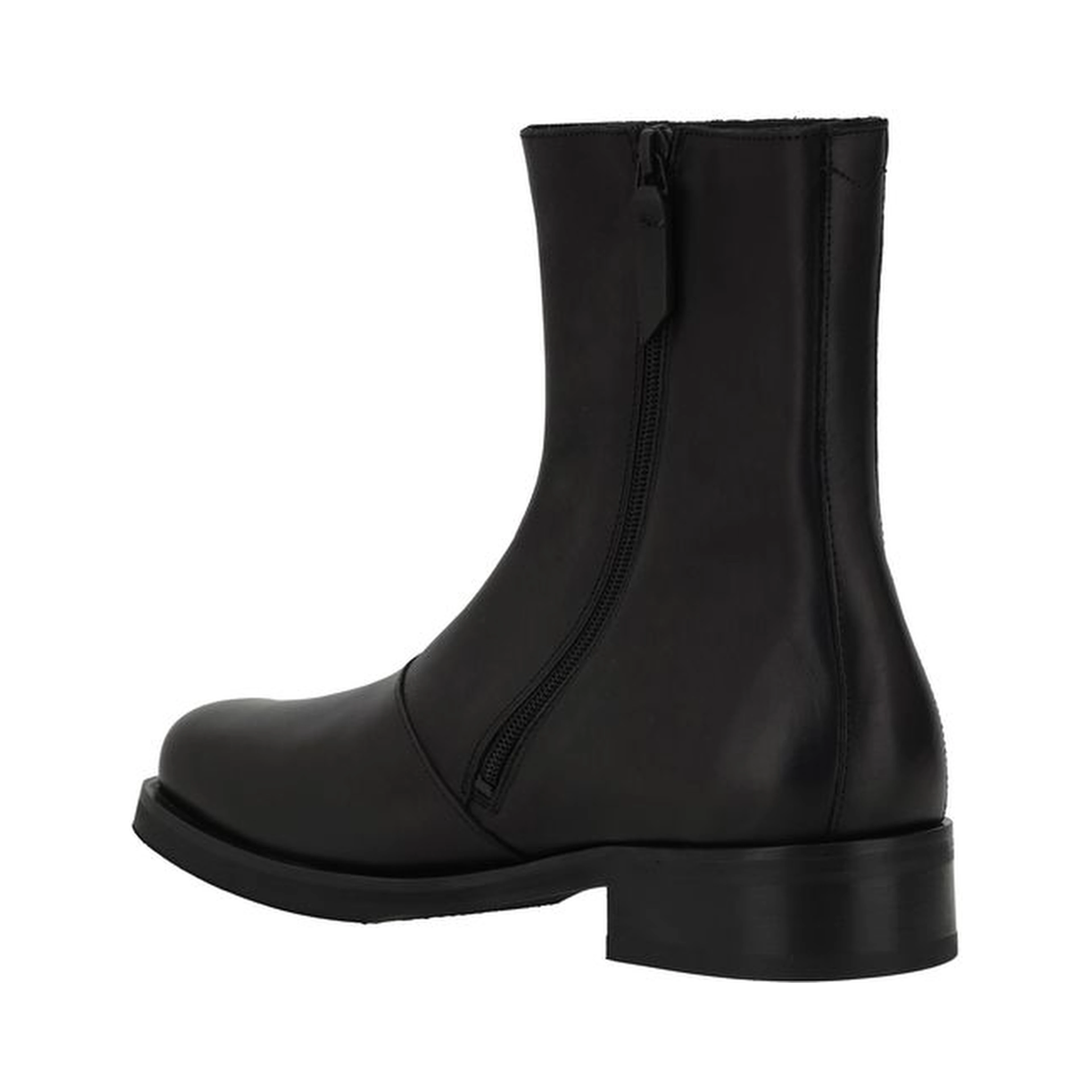 Black Calf Leather Bos Taurus Ankle Boots