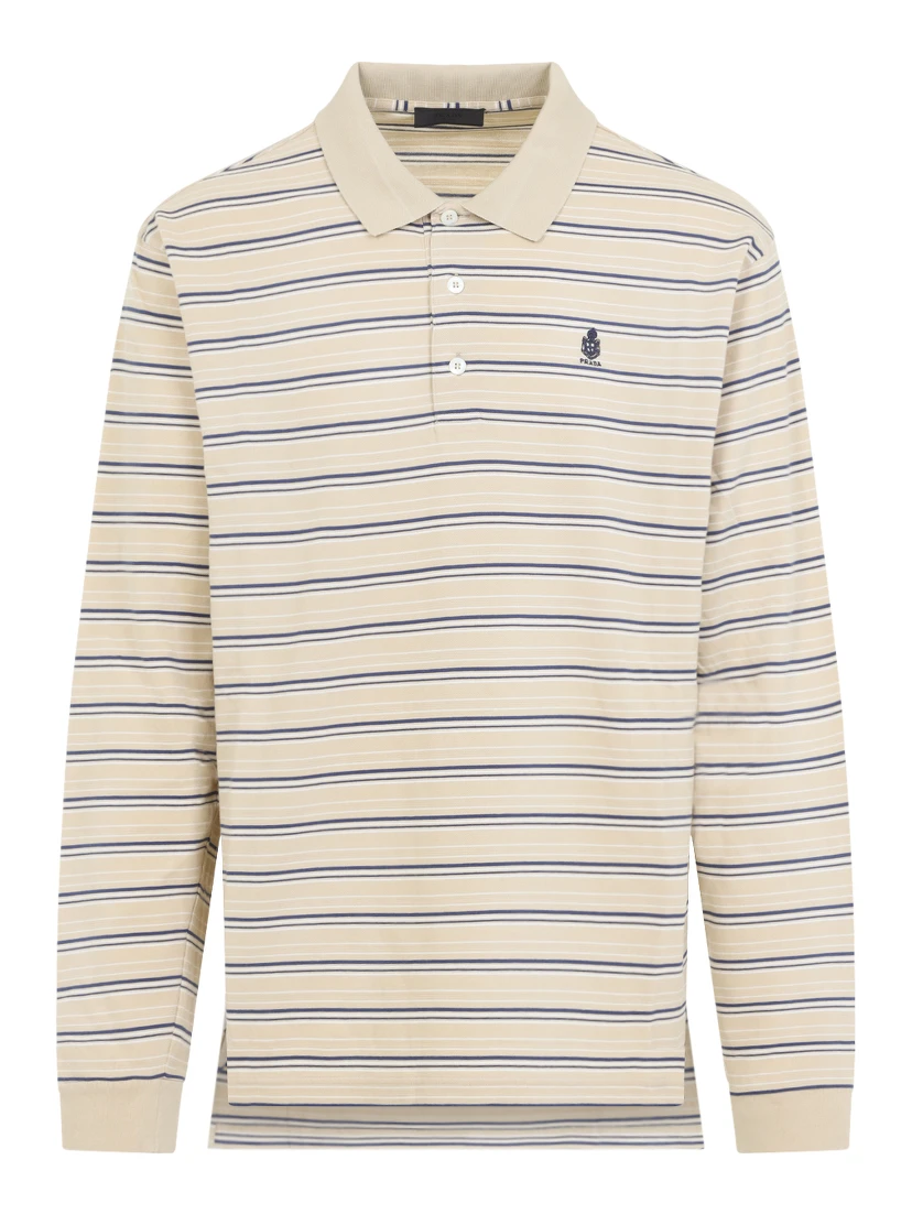 Prada Striped Piqué Polo