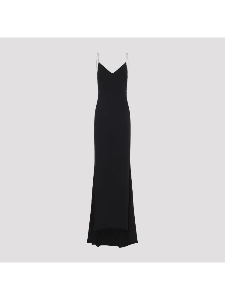 Tom Ford Crystal Chain Embroidery Satin Dress