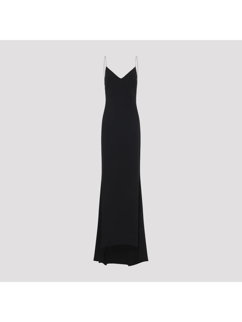 Tom Ford Crystal Chain Embroidery Satin Dress