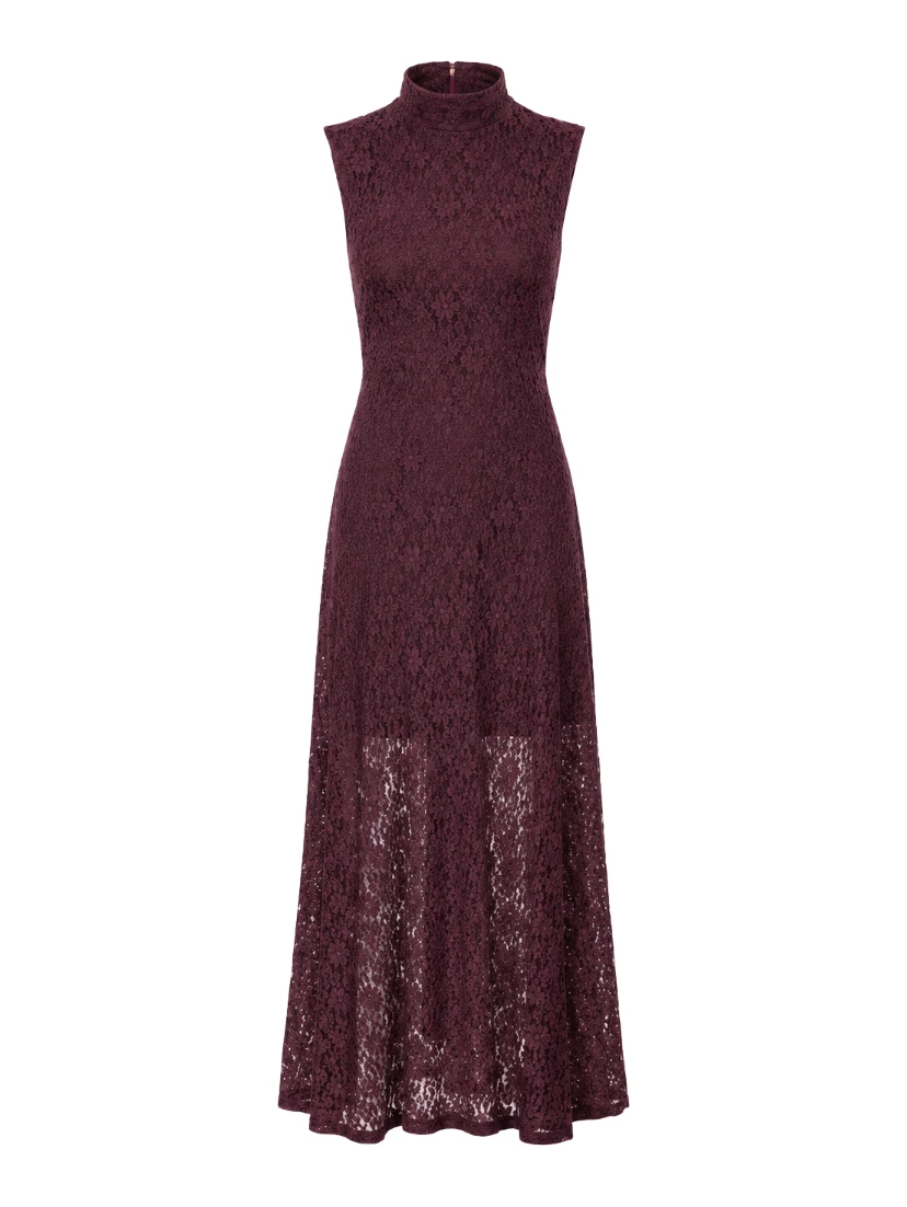 LACE MAXI FLARED DRESS