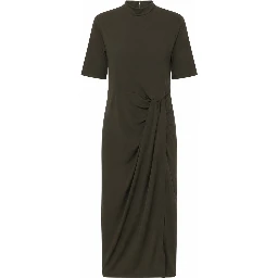 DRAPED SKIRT MIDI DRESS