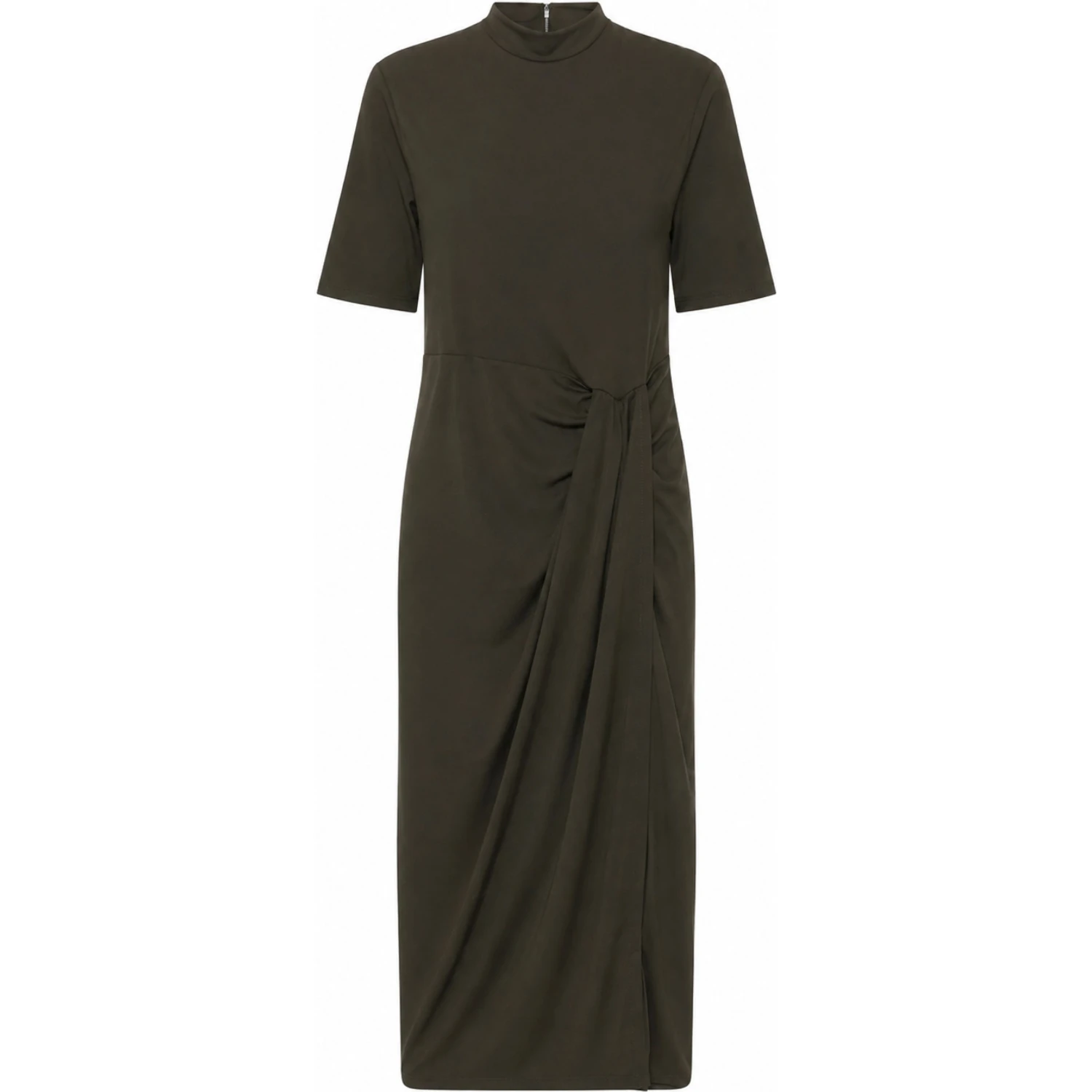 DRAPED SKIRT MIDI DRESS