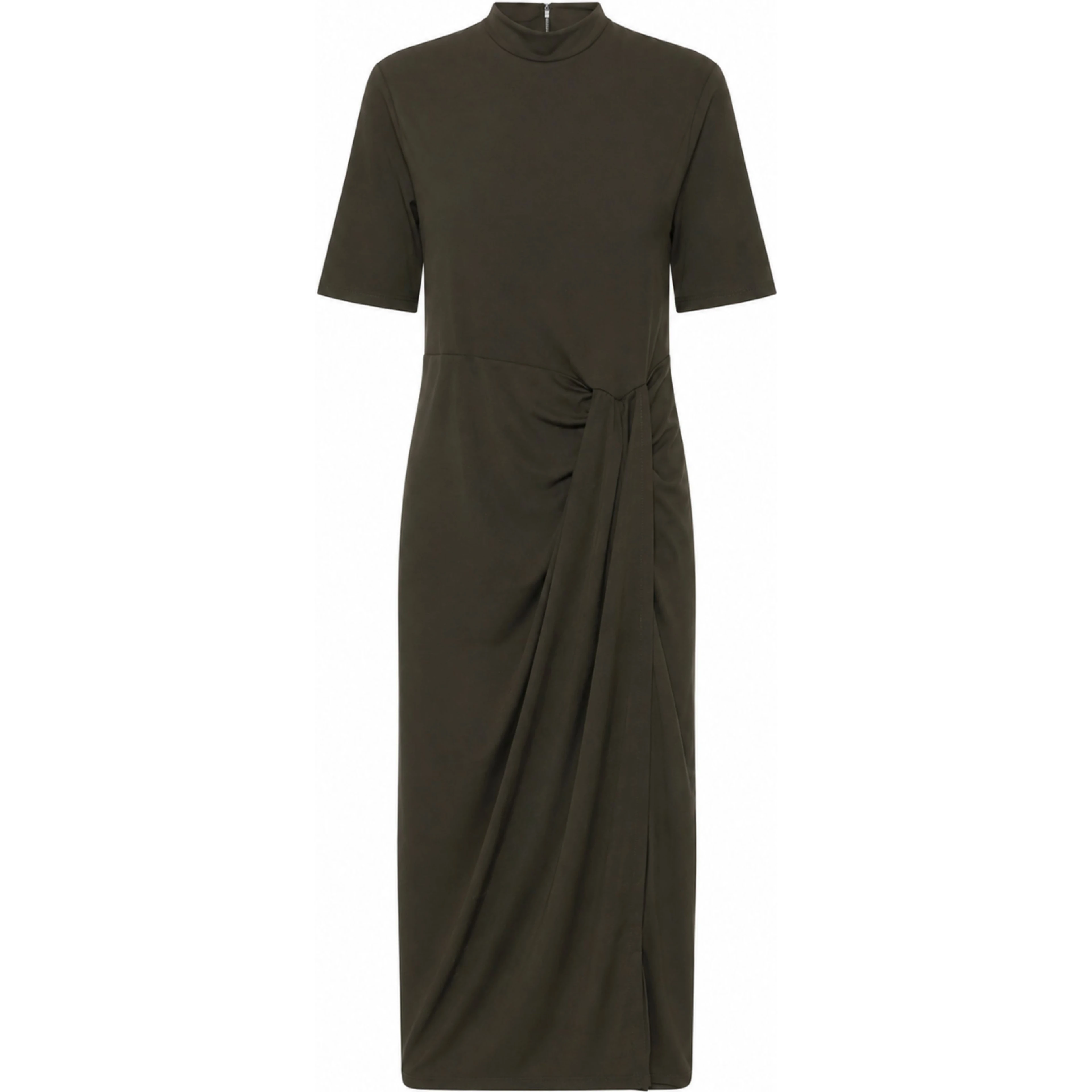 DRAPED SKIRT MIDI DRESS