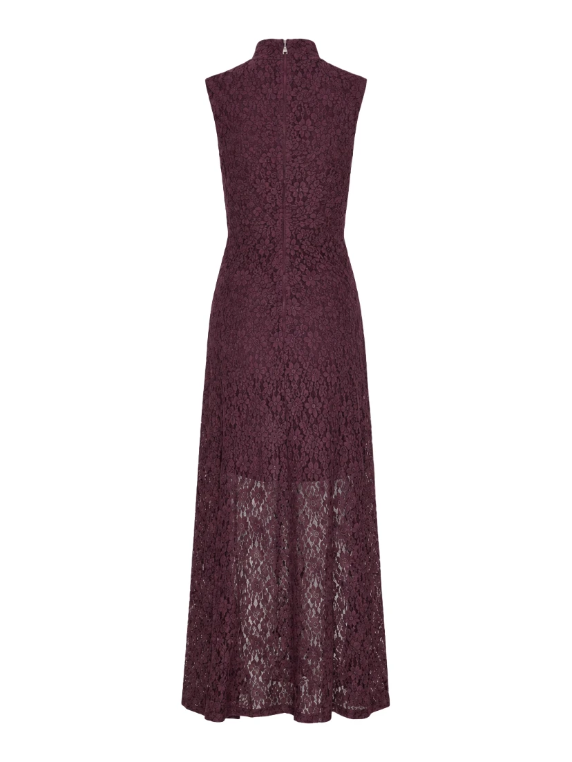 LACE MAXI FLARED DRESS