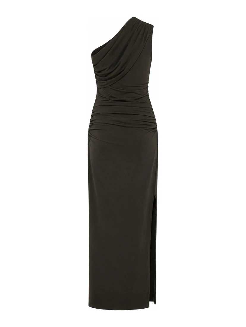 DRAPED ONE SHOULDER DRESS