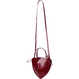 PATENT CROCO HEART BAG