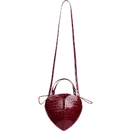PATENT CROCO HEART BAG