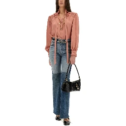 FLUID SILK JACQUARD BLOUSE